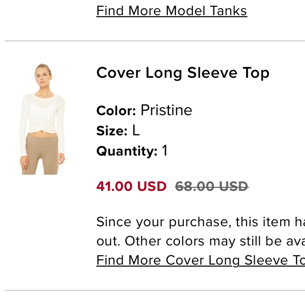 Alo Yoga Cover Long Sleeve Twist Front Top - Picture 9 of 9
